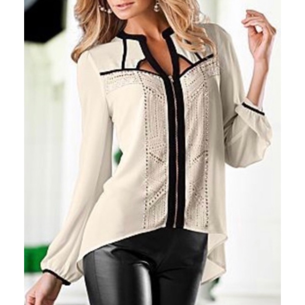 Venus studded cut out blouse